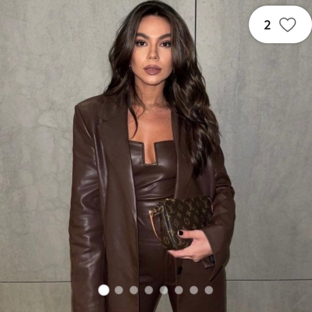 New zara leather blazer